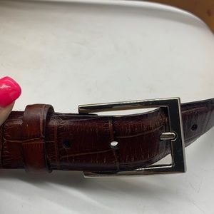 Reno Tulliani Brown Croc Embossed Italian Calfskin Belt 5752 Sz 40